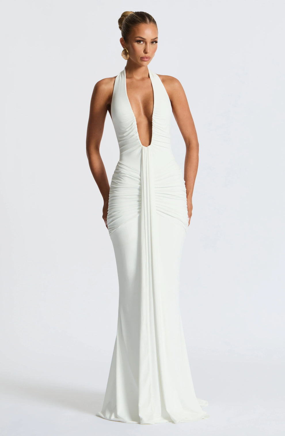 LYOR Draped Jersey Maxi Dress