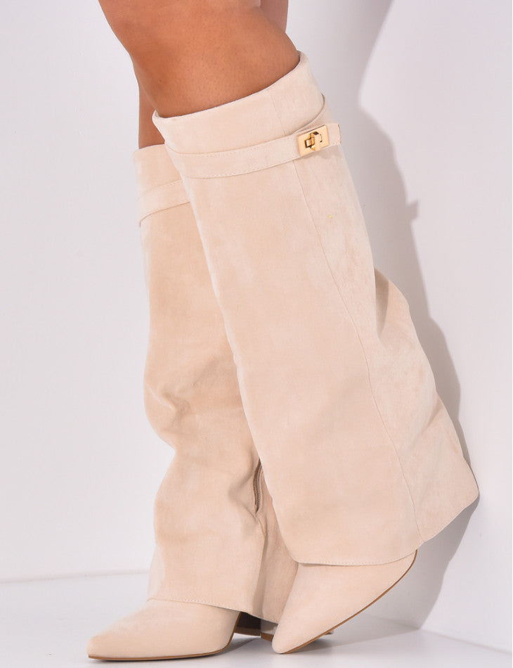 LYOR SUEDE BOOTS- BEIGE