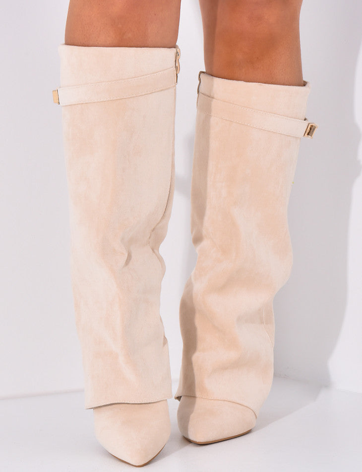 LYOR SUEDE BOOTS- BEIGE