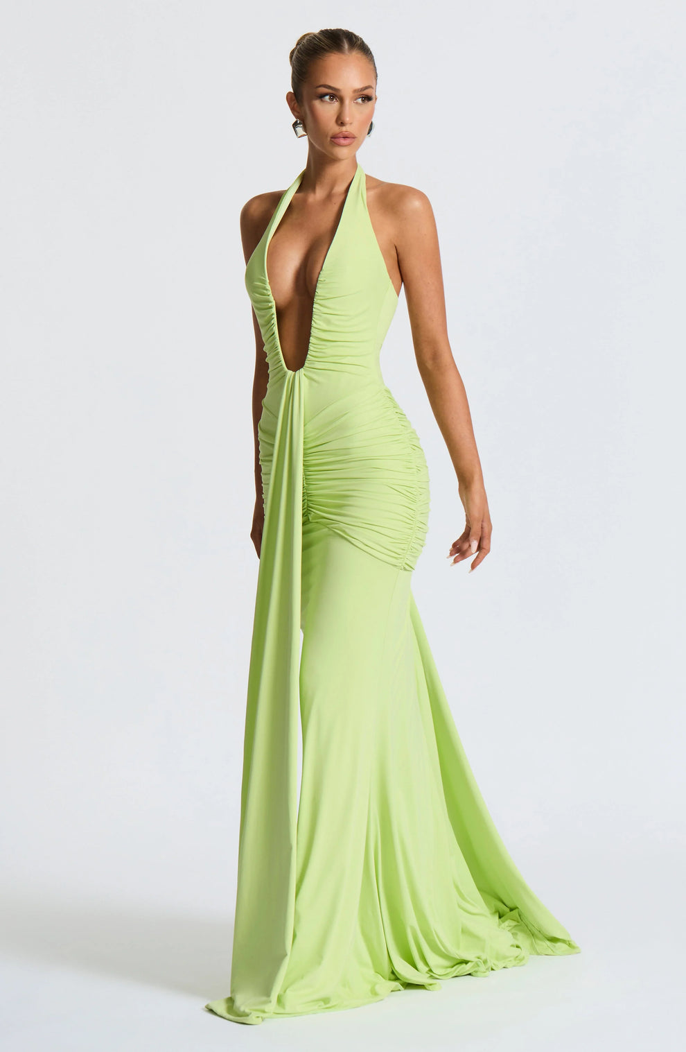 LYOR Draped Jersey Maxi Dress