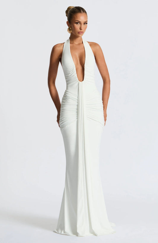 LYOR Draped Jersey Maxi Dress