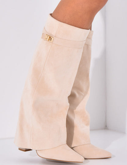 LYOR SUEDE BOOTS- BEIGE